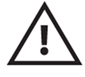 A warning symbol made of a triangle containing an exclamation point.