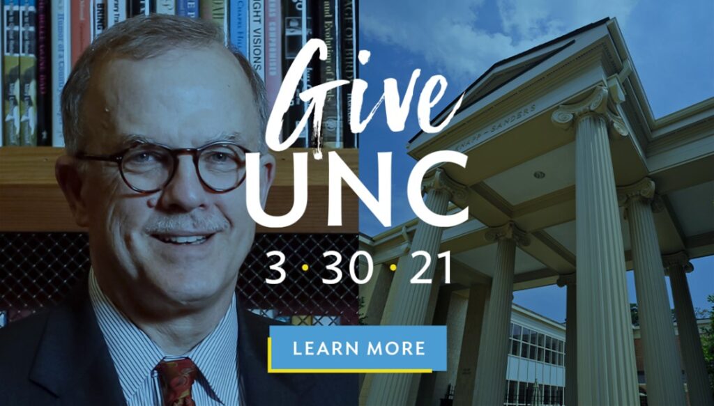 Give UNC 2021 with school's dean and university building